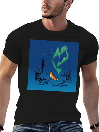 Fox & Aurora Borealis Graphic Tee