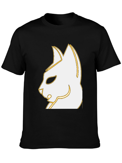 Stylish Cat Graphic Black T-Shirt - Unique Design