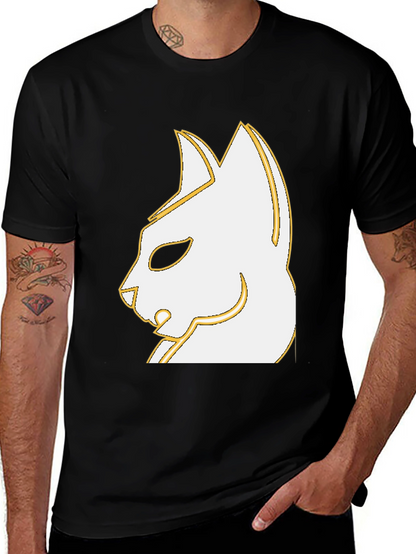 Stylish Cat Graphic Black T-Shirt - Unique Design