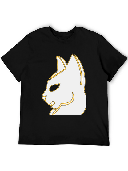 Stylish Cat Graphic Black T-Shirt - Unique Design