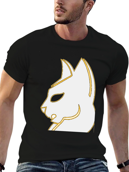 Stylish Cat Graphic Black T-Shirt - Unique Design