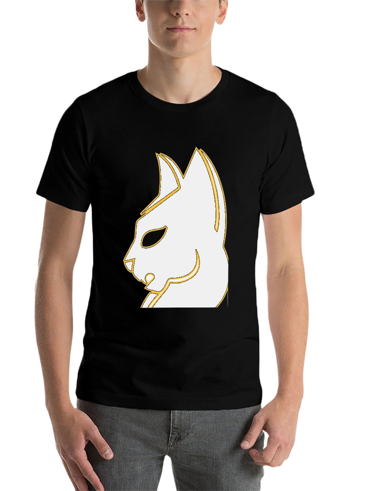 Stylish Cat Graphic Black T-Shirt - Unique Design