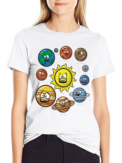 Cartoon Solar System T-Shirt - Planets