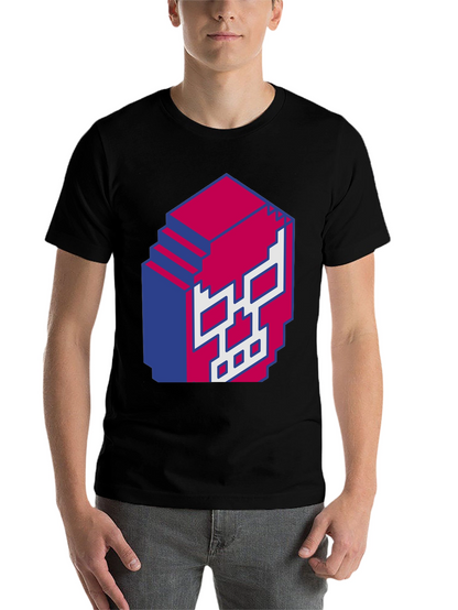 Pixel Skull Graphic Print Black T-Shirt