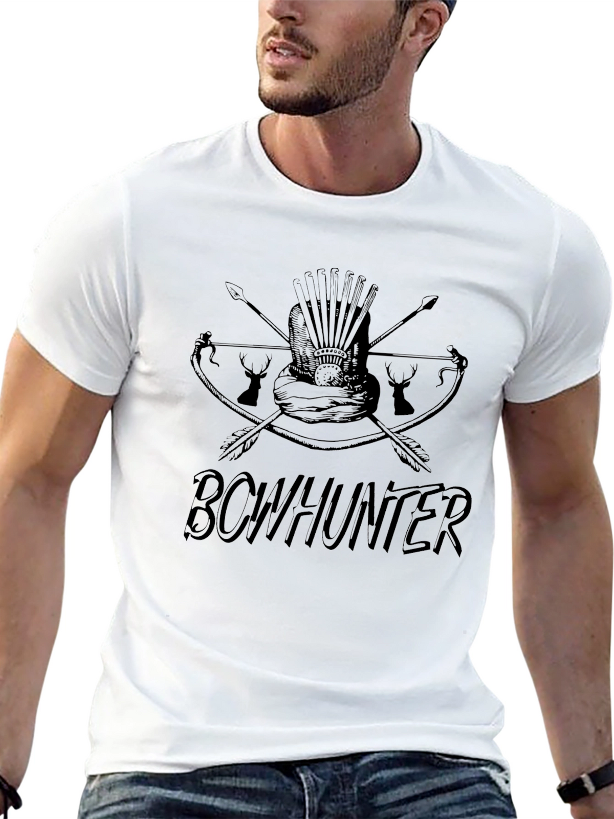 Bowhunter Graphic Print T-Shirt - Mens Casual Tee