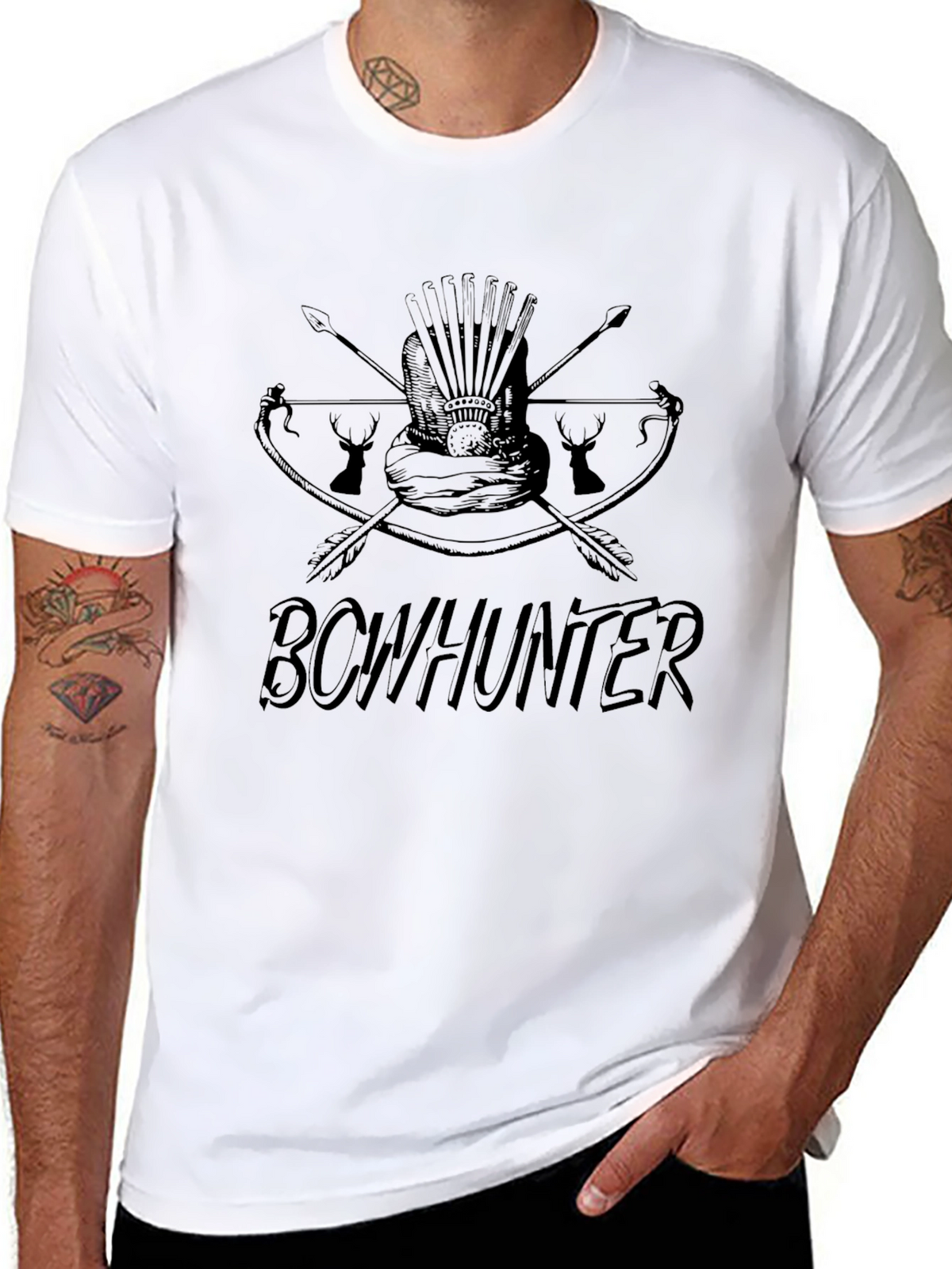 Bowhunter Graphic Print T-Shirt - Mens Casual Tee