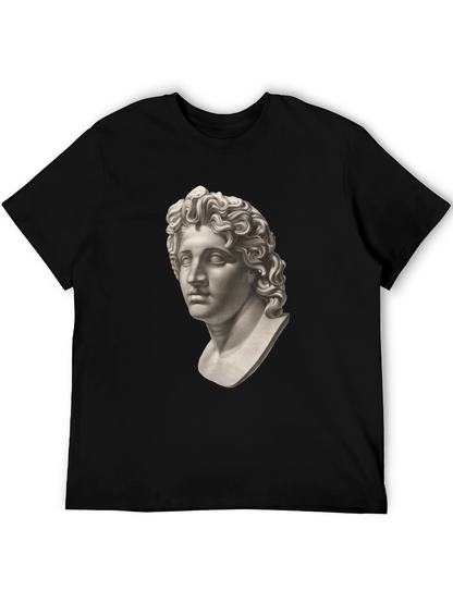 Statue Head Graphic Tee - Classic Black Cotton T-Shirt