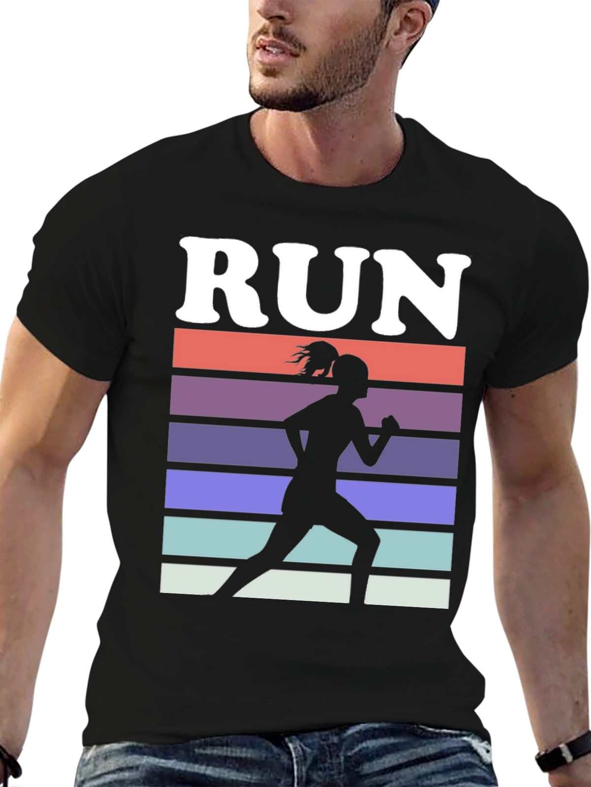 Run Retro Silhouette Graphic Tee