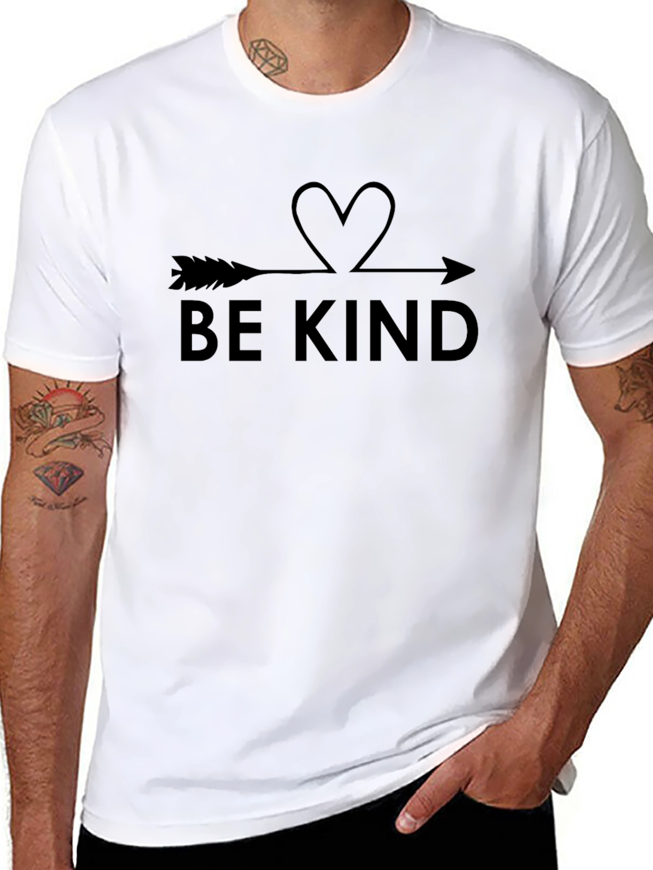 Be Kind Arrow Heart Black T-Shirt