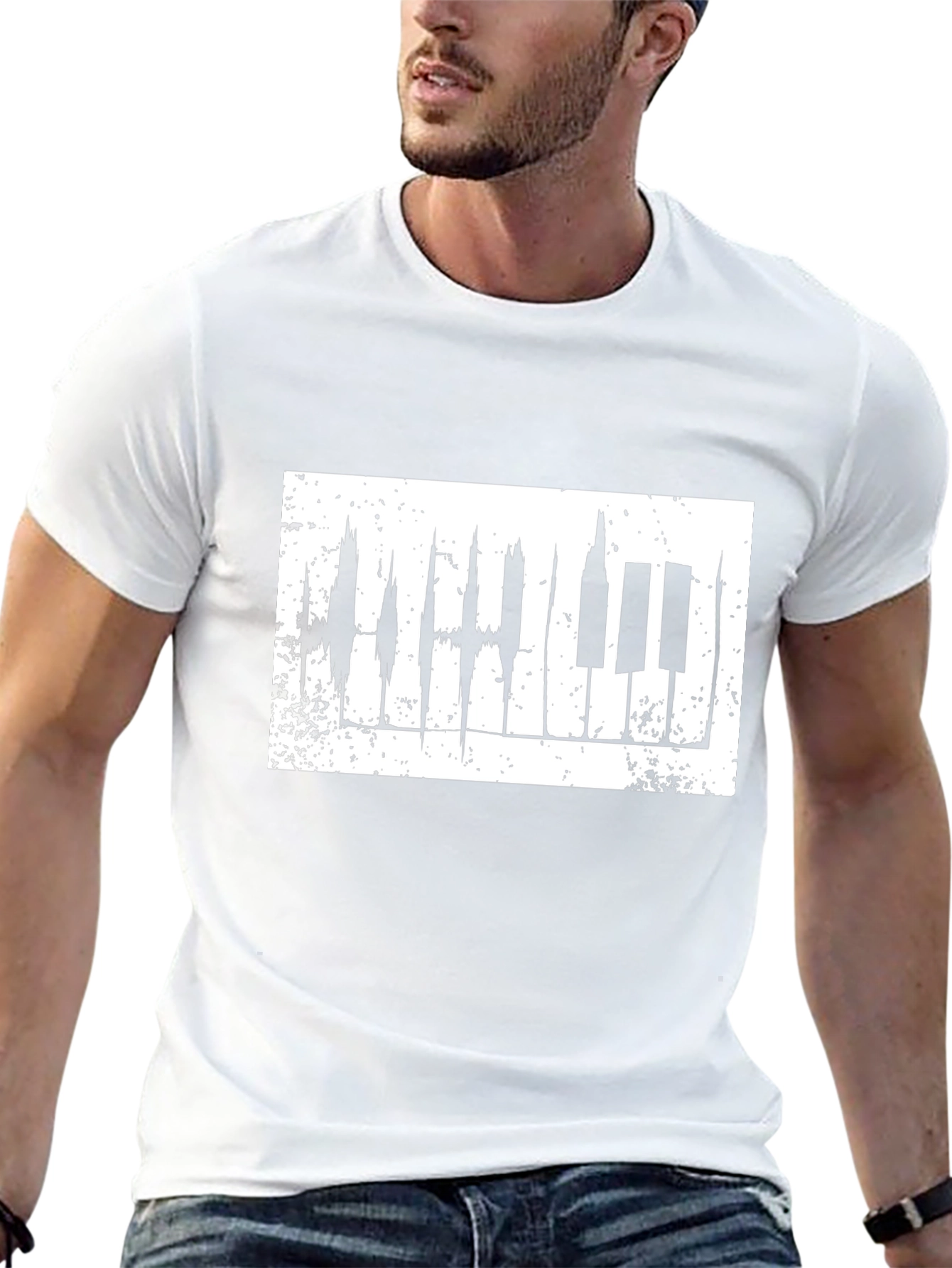 Piano Keys Graphic Black T-Shirt - Music Lover Tee