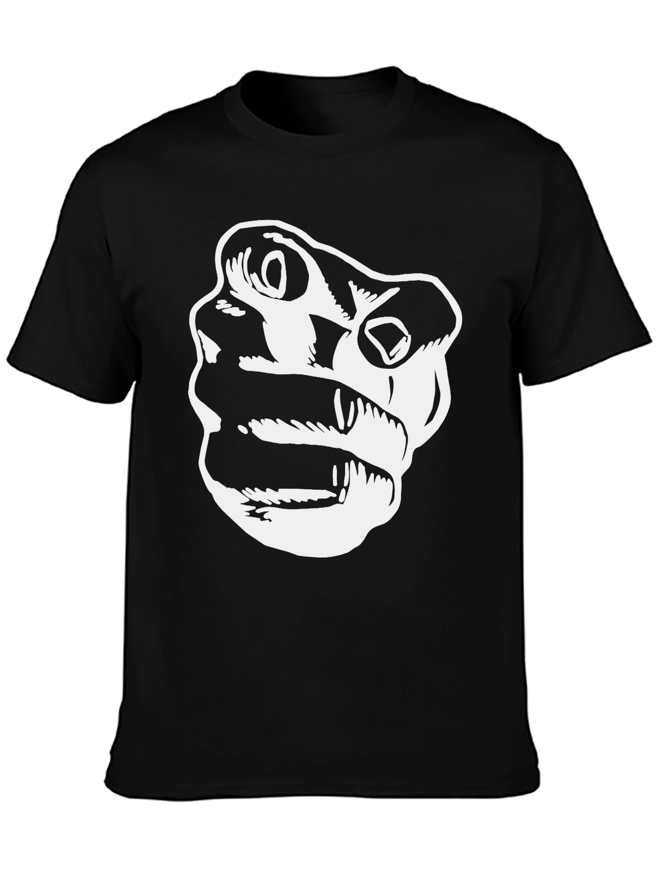 Black Graphic Tee - Bold Face Design