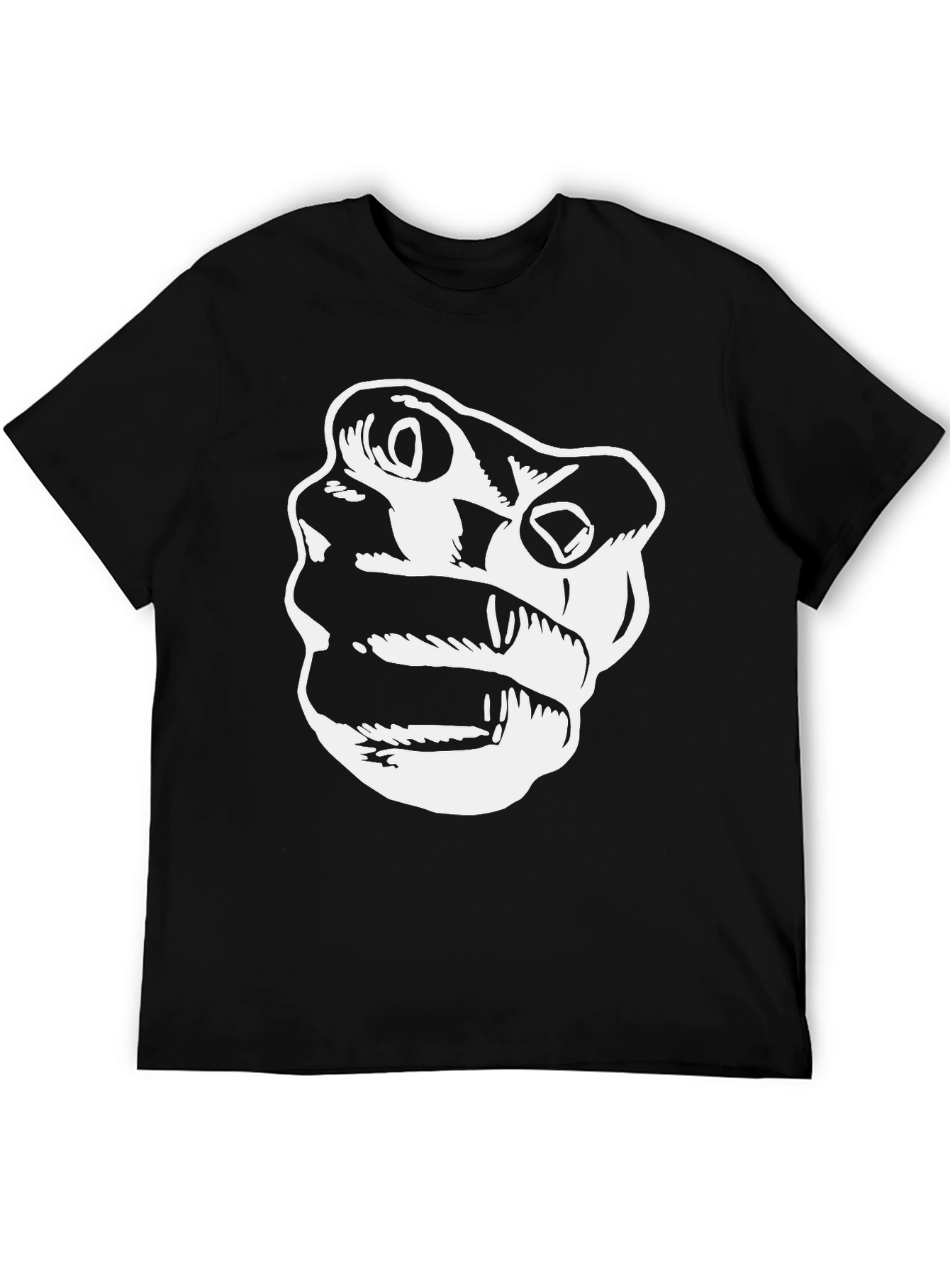 Black Graphic Tee - Bold Face Design