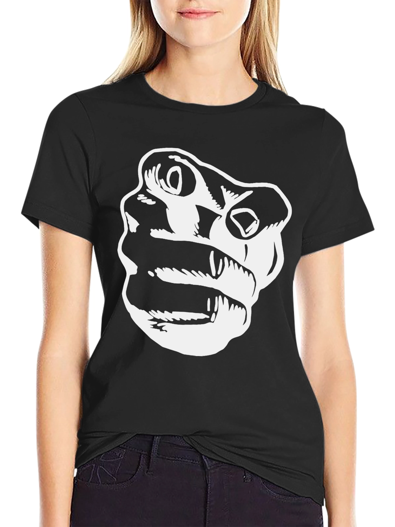 Black Graphic Tee - Bold Face Design