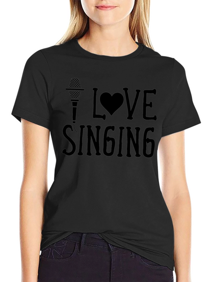 I Love Singing Graphic Tee - Black