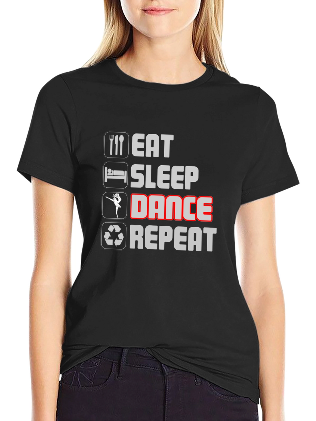 Eat Sleep Dance Repeat Black T-Shirt