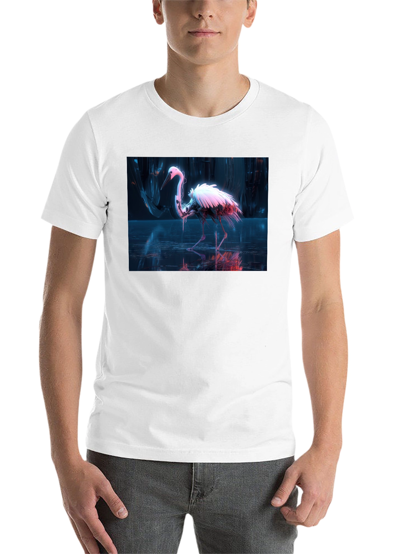Neon Heron Black T-Shirt