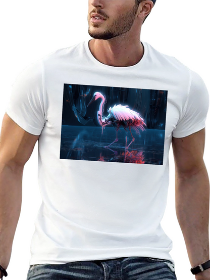Neon Heron Black T-Shirt