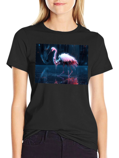 Neon Heron Black T-Shirt