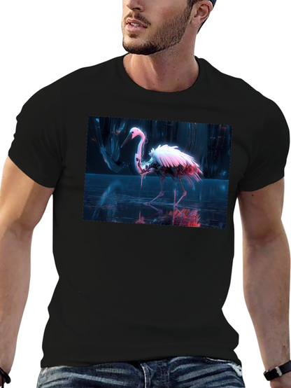 Neon Heron Black T-Shirt
