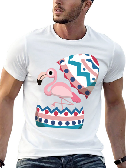 Flamingo Hatching Easter Egg Graphic Tee