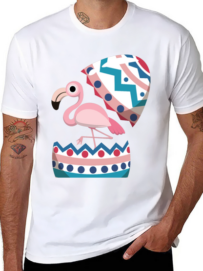Flamingo Hatching Easter Egg Graphic Tee