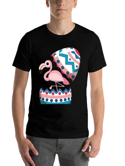Flamingo Hatching Easter Egg Graphic Tee