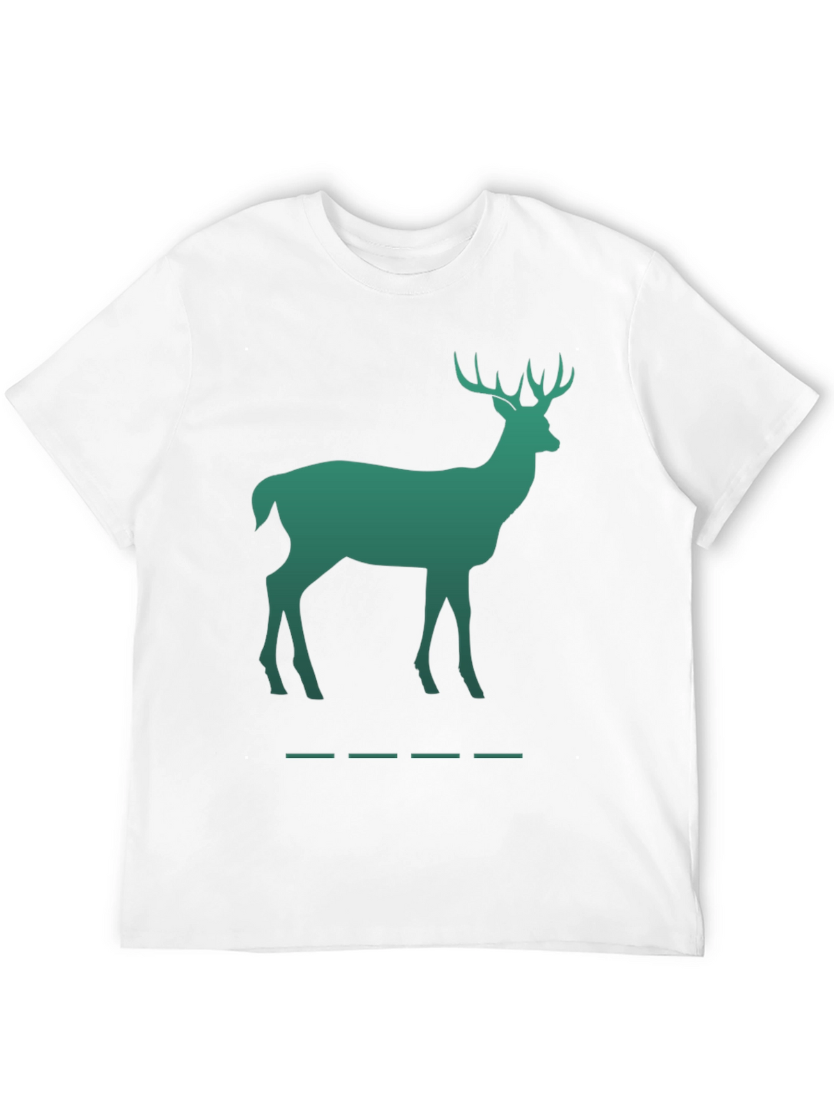 Green Deer Silhouette Black T-Shirt