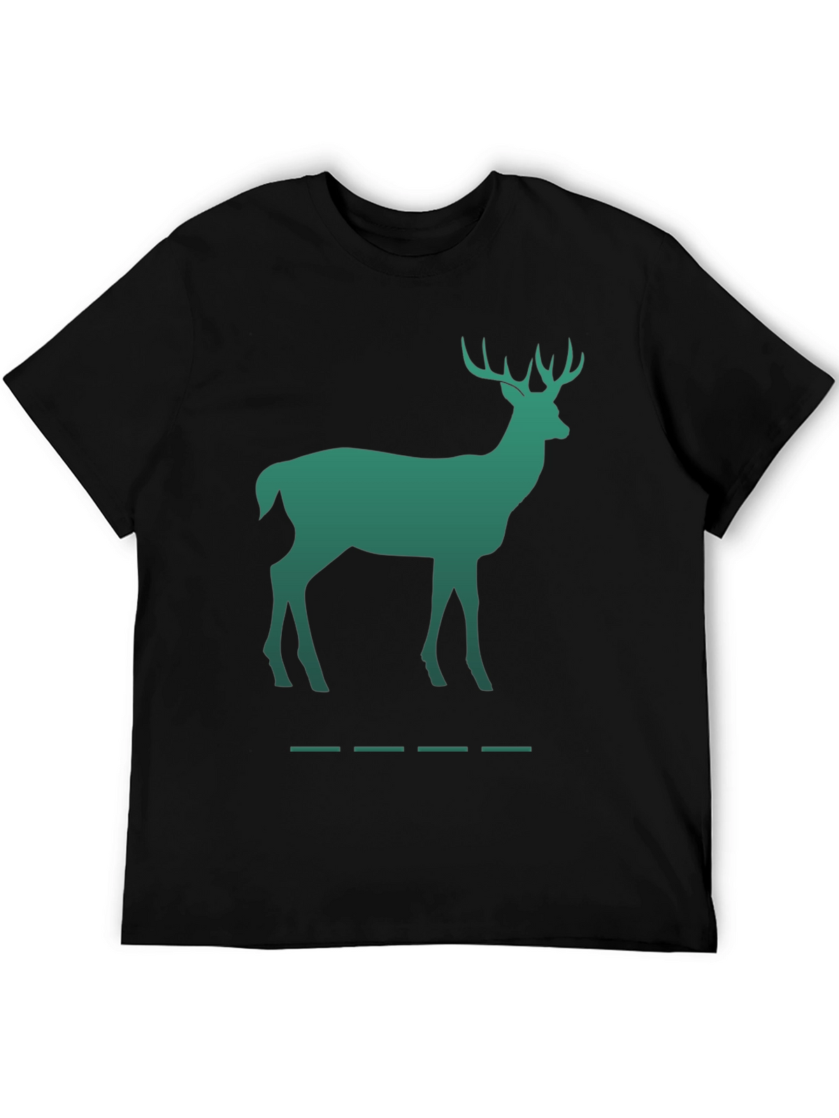 Green Deer Silhouette Black T-Shirt