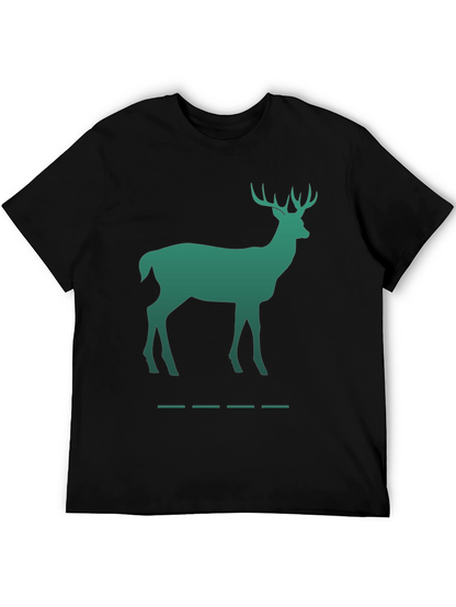 Green Deer Silhouette Black T-Shirt
