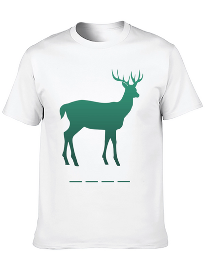Green Deer Silhouette Black T-Shirt