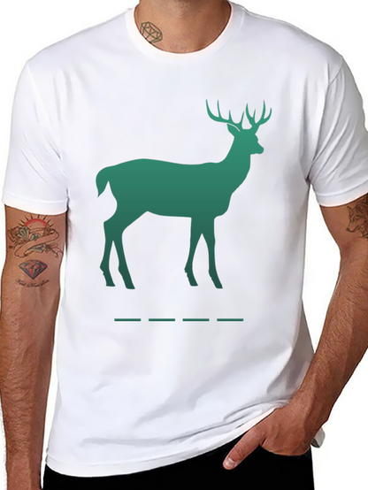 Green Deer Silhouette Black T-Shirt