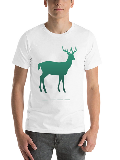 Green Deer Silhouette Black T-Shirt