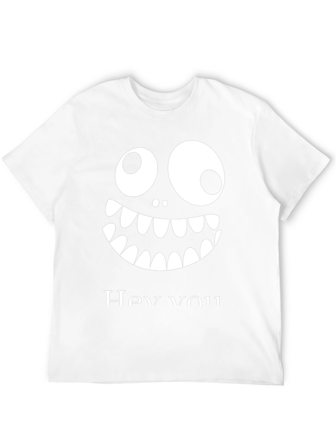 Funny Monster Face Graphic Tee - Hey You!