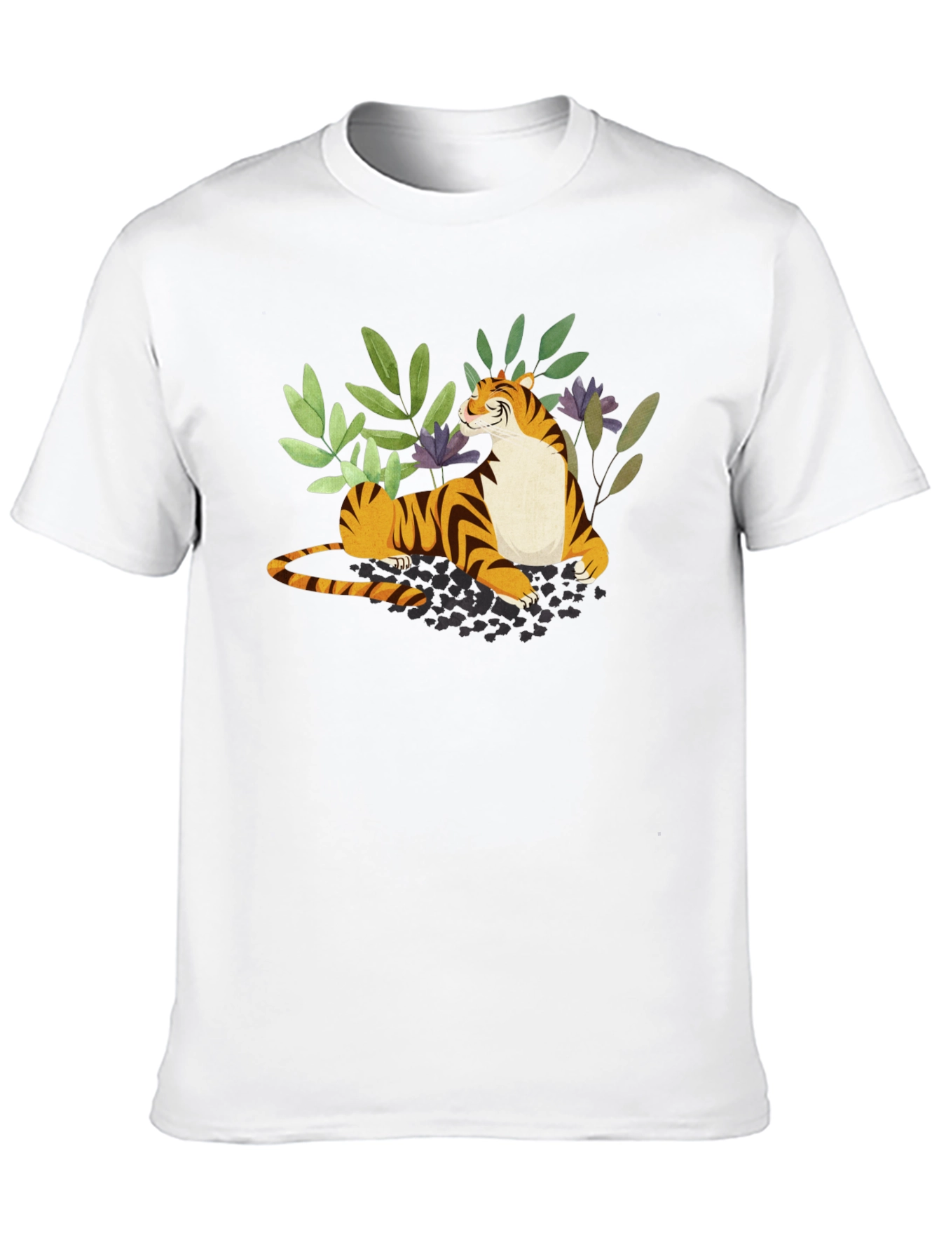 Tiger Graphic Print Black T-Shirt
