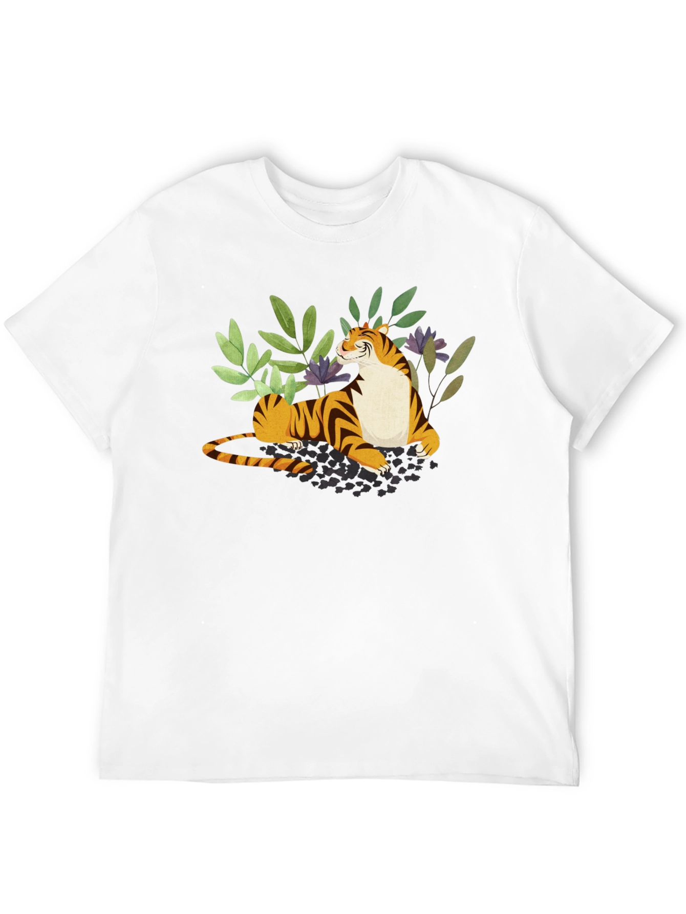 Tiger Graphic Print Black T-Shirt