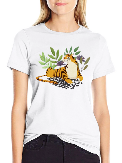 Tiger Graphic Print Black T-Shirt