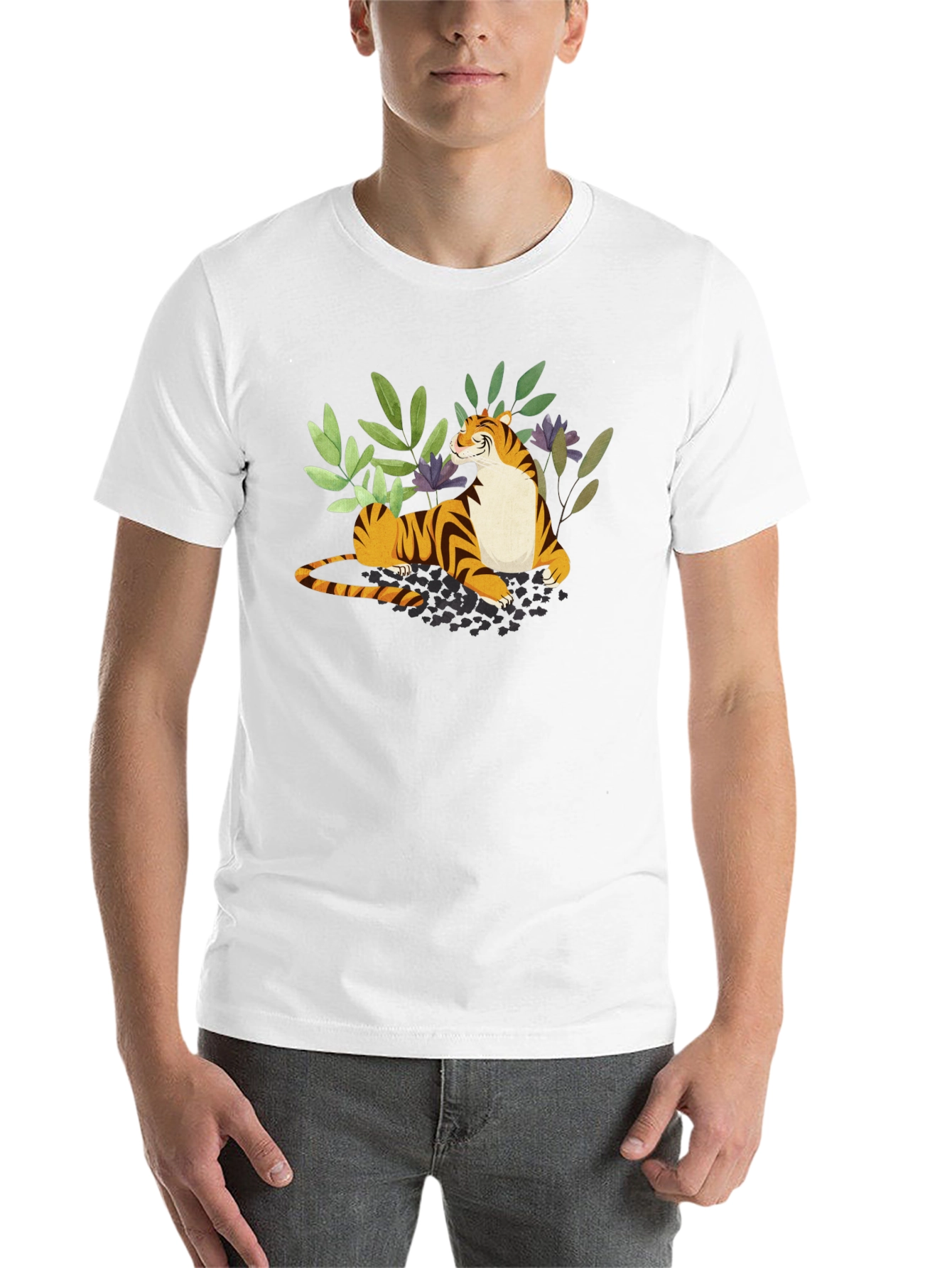Tiger Graphic Print Black T-Shirt