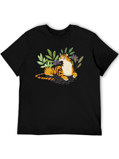 Tiger Graphic Print Black T-Shirt