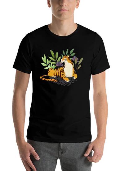 Tiger Graphic Print Black T-Shirt