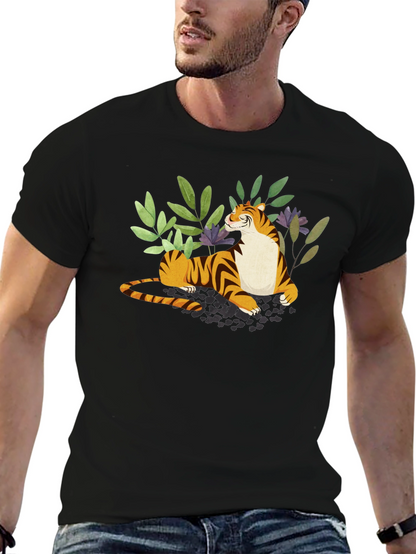 Tiger Graphic Print Black T-Shirt