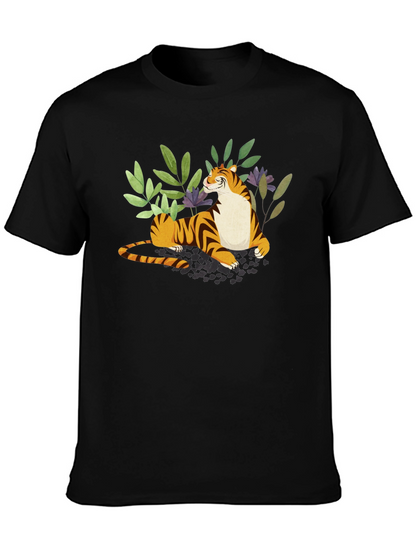 Tiger Graphic Print Black T-Shirt