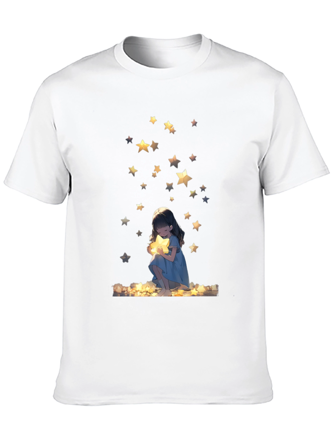 Dreamy Star Girl Black T-Shirt