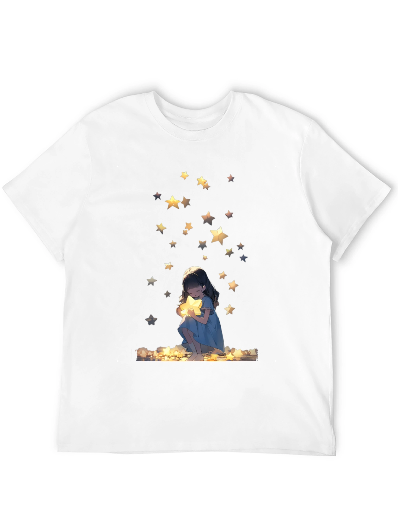 Dreamy Star Girl Black T-Shirt