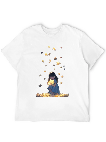 Dreamy Star Girl Black T-Shirt