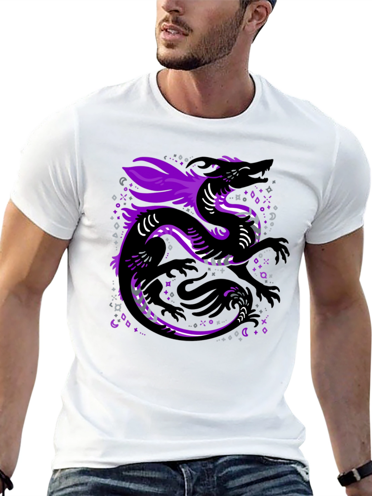 Asexual Pride Dragon Graphic T-Shirt