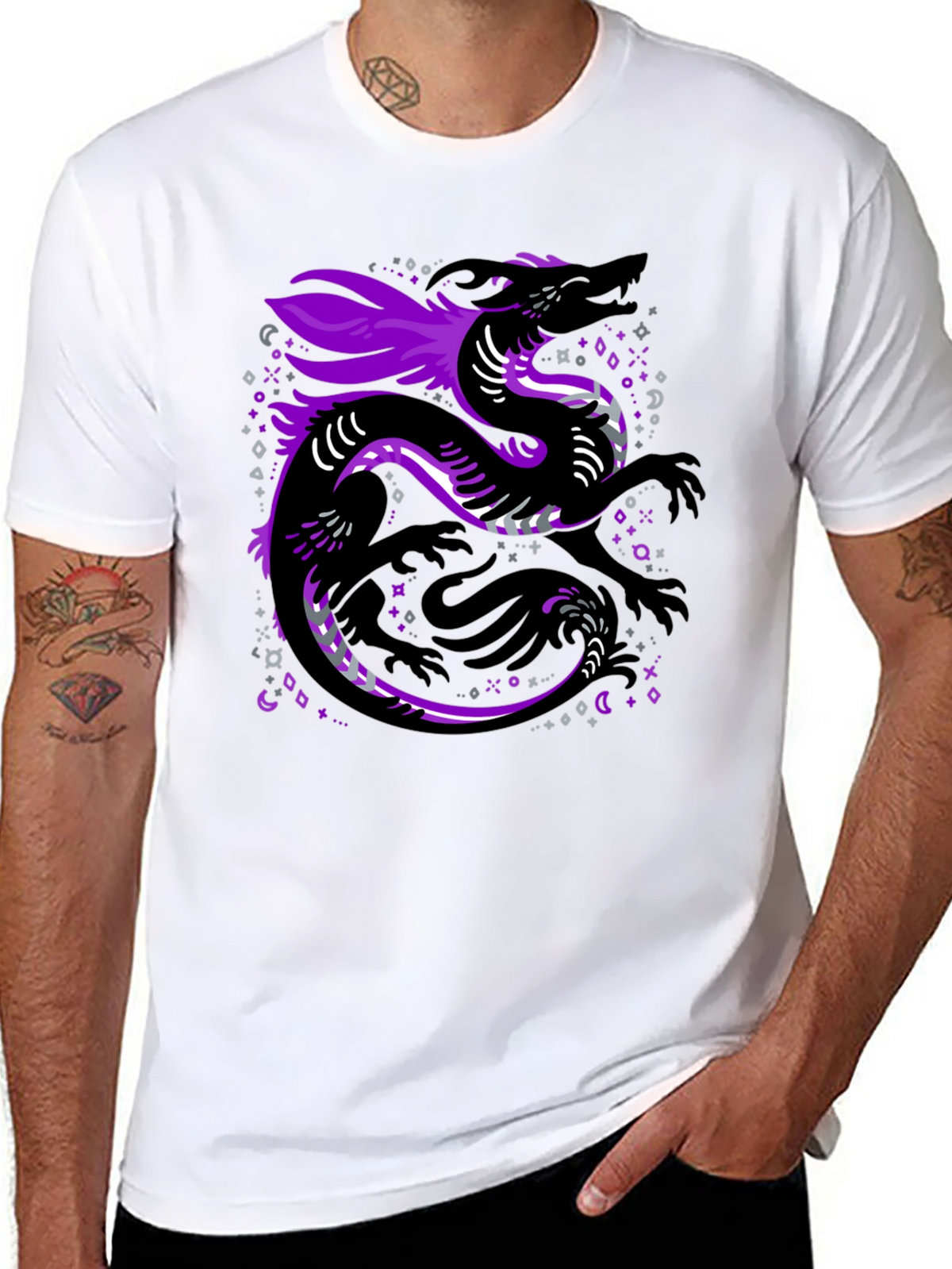 Asexual Pride Dragon Graphic T-Shirt