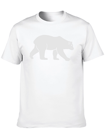 Black T-Shirt with White Bear Graphic