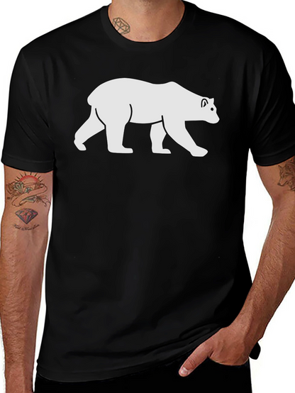 Black T-Shirt with White Bear Graphic