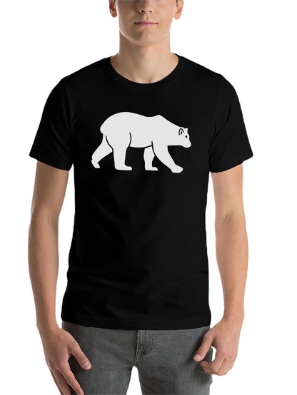 Black T-Shirt with White Bear Graphic
