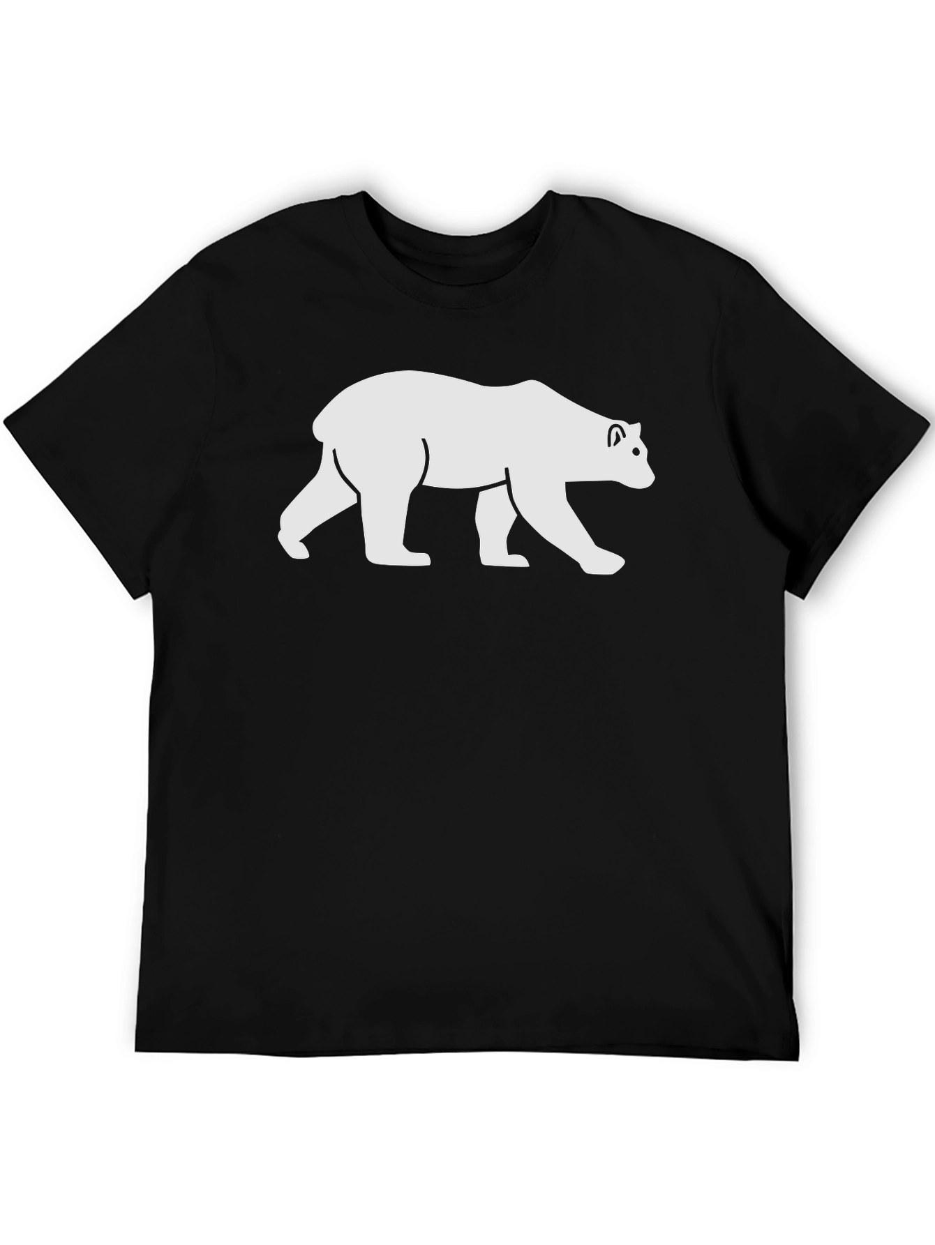 Black T-Shirt with White Bear Graphic